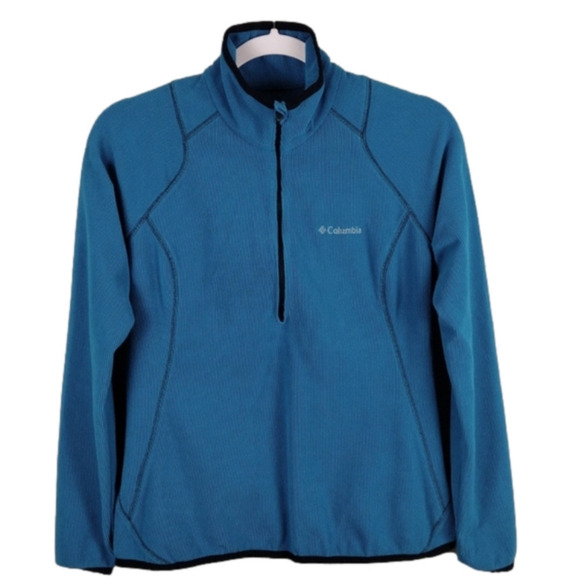 Columbia Sportswear Company Teal Blue Funnel Neck Long Sleeve 3/4 Zip Pullover - Picture 1 of 13